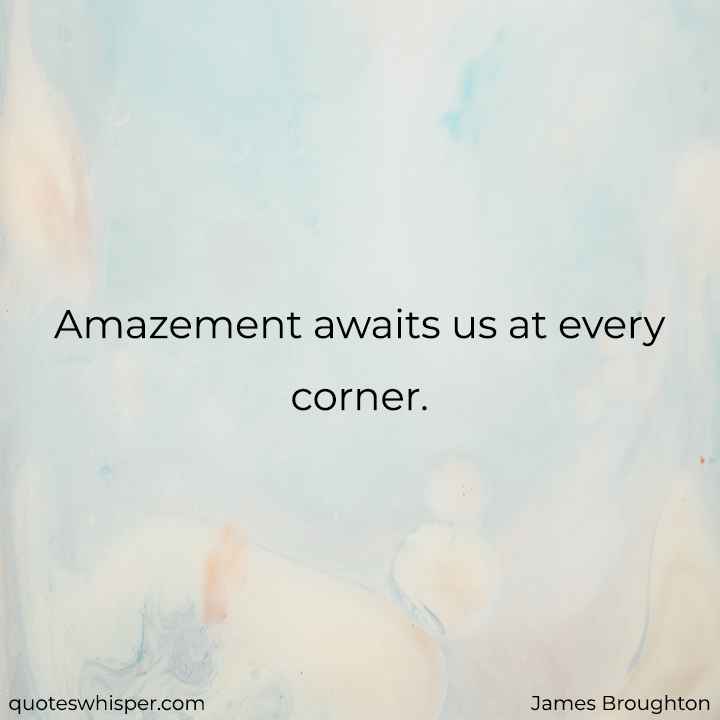  Amazement awaits us at every corner. - James Broughton