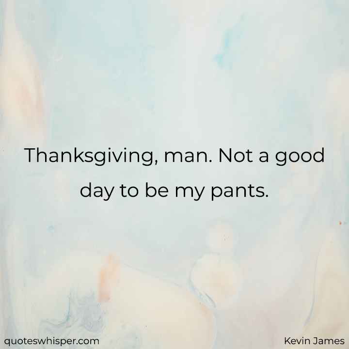  Thanksgiving, man. Not a good day to be my pants. - Kevin James