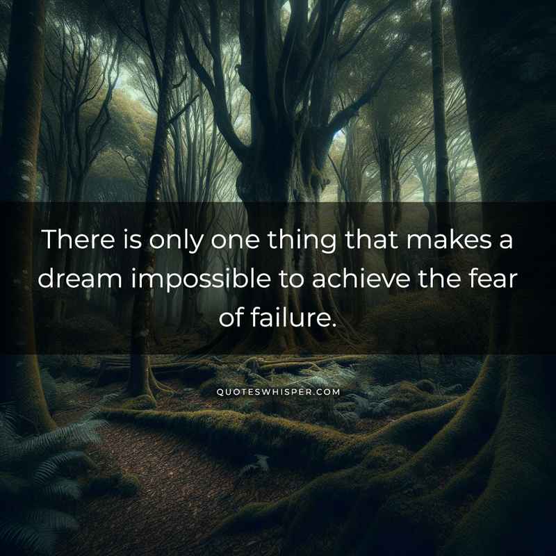 There is only one thing that makes a dream impossible to achieve the fear of failure.