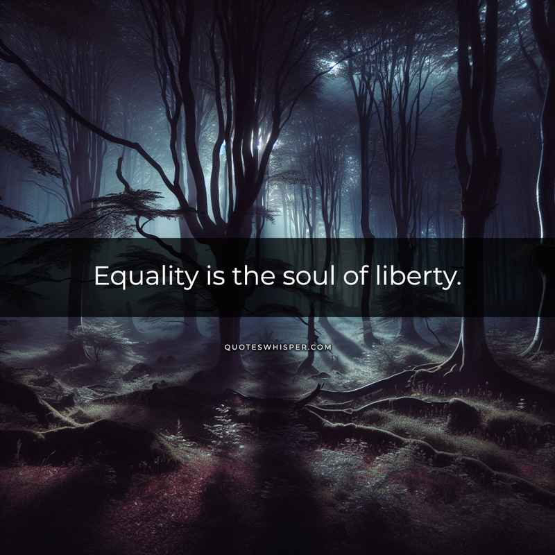 Equality is the soul of liberty.