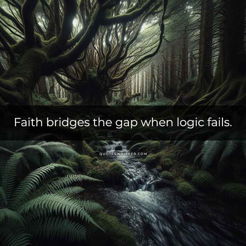 Faith bridges the gap when logic fails.