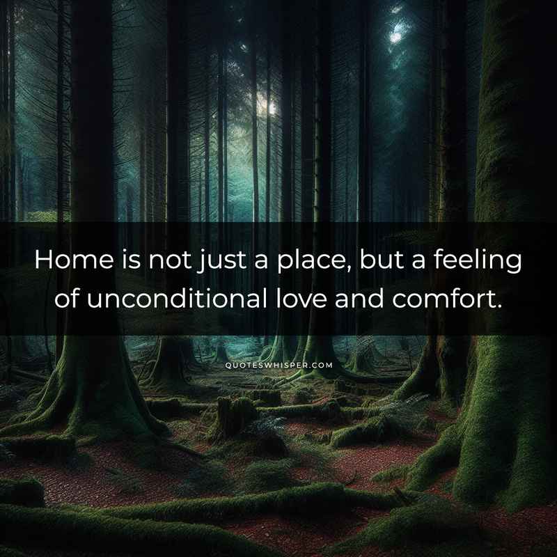 Home is not just a place, but a feeling of unconditional love and comfort.