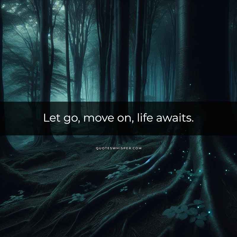 Let go, move on, life awaits.