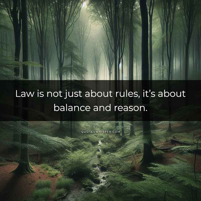 Law is not just about rules, it’s about balance and reason.