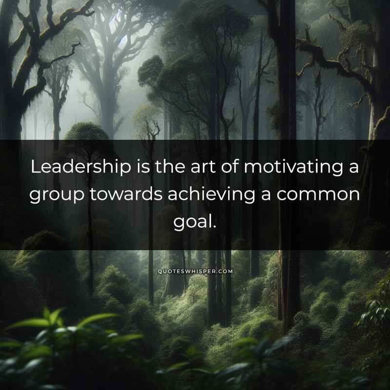 Leadership is the art of motivating a group towards achieving a common goal.
