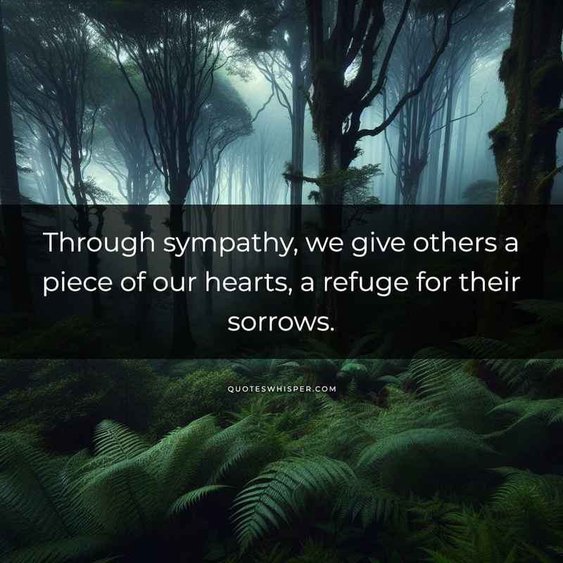 Through sympathy, we give others a piece of our hearts, a refuge for their sorrows.
