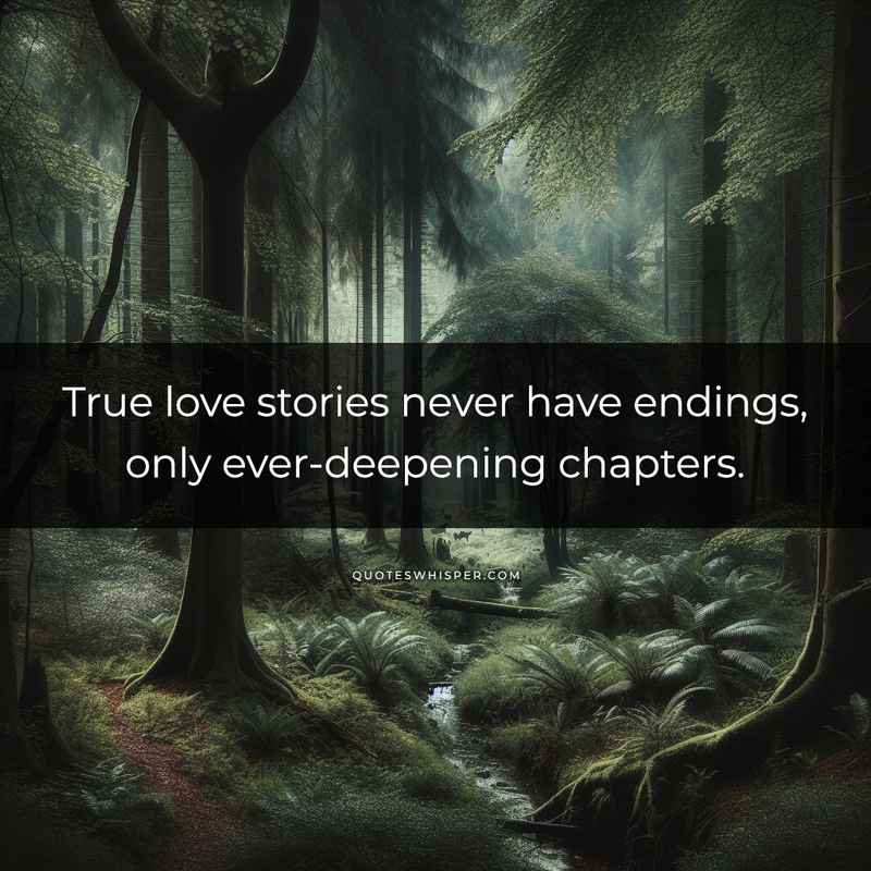 True love stories never have endings, only ever-deepening chapters.