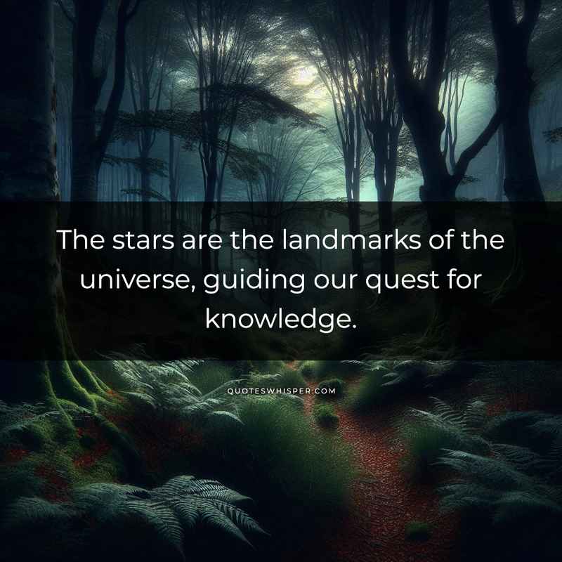 The stars are the landmarks of the universe, guiding our quest for knowledge.