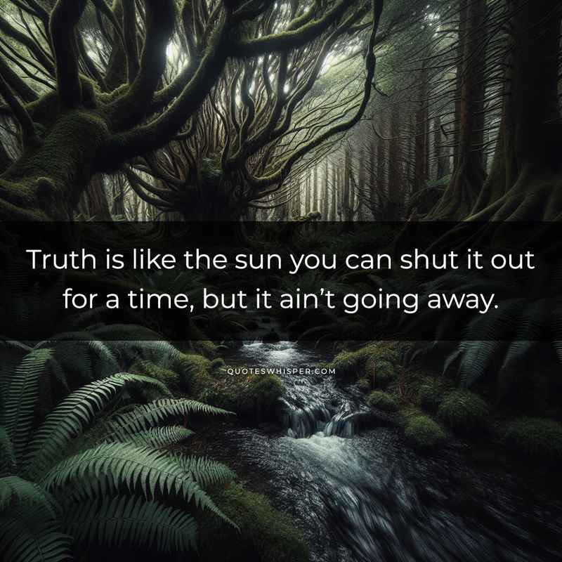 Truth is like the sun you can shut it out for a time, but it ain’t going away.