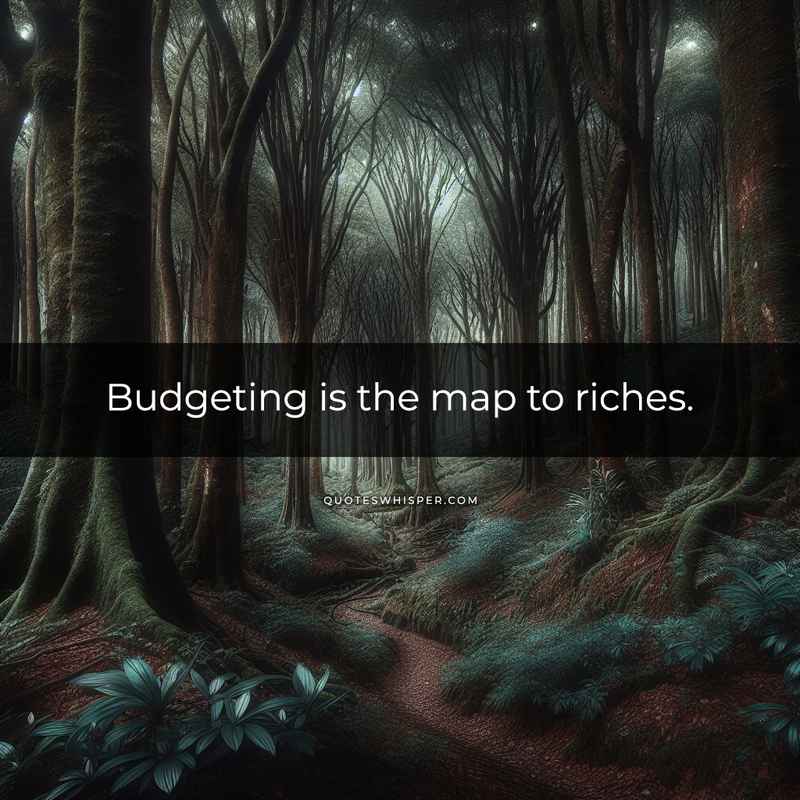 Budgeting is the map to riches.