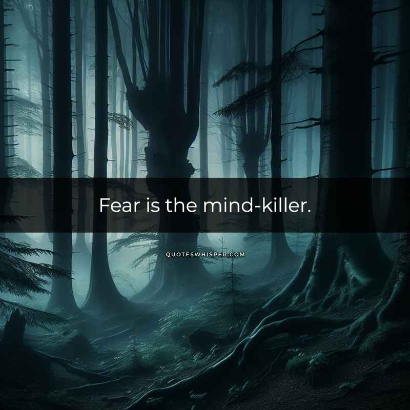 Fear is the mind-killer.
