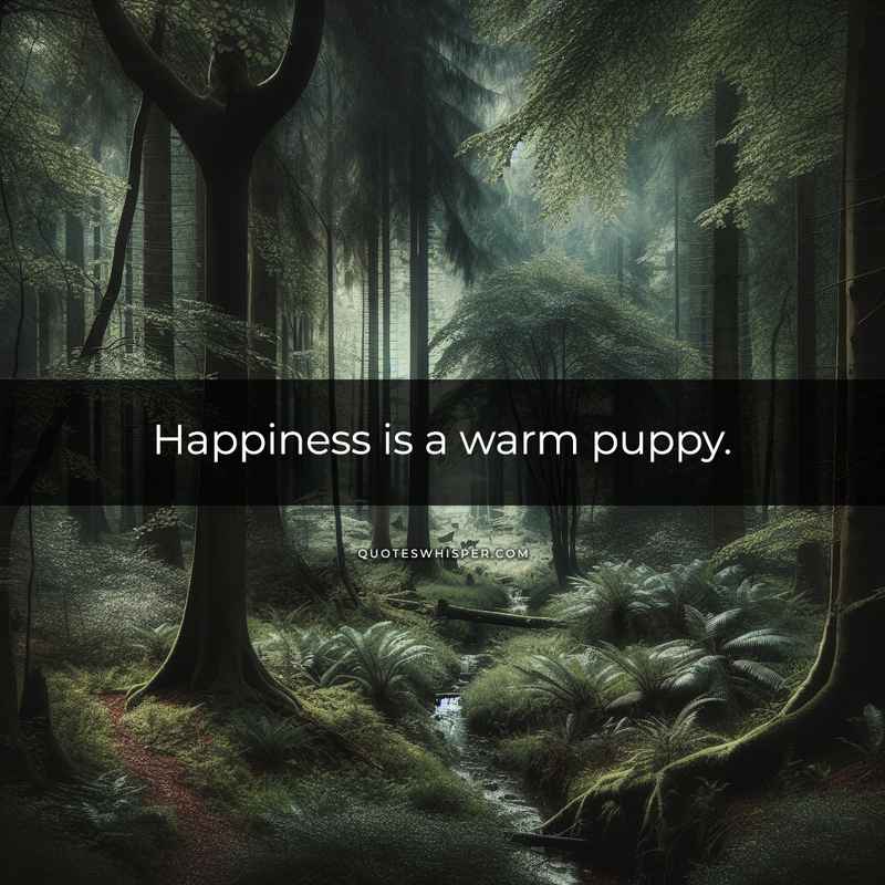 Happiness is a warm puppy.