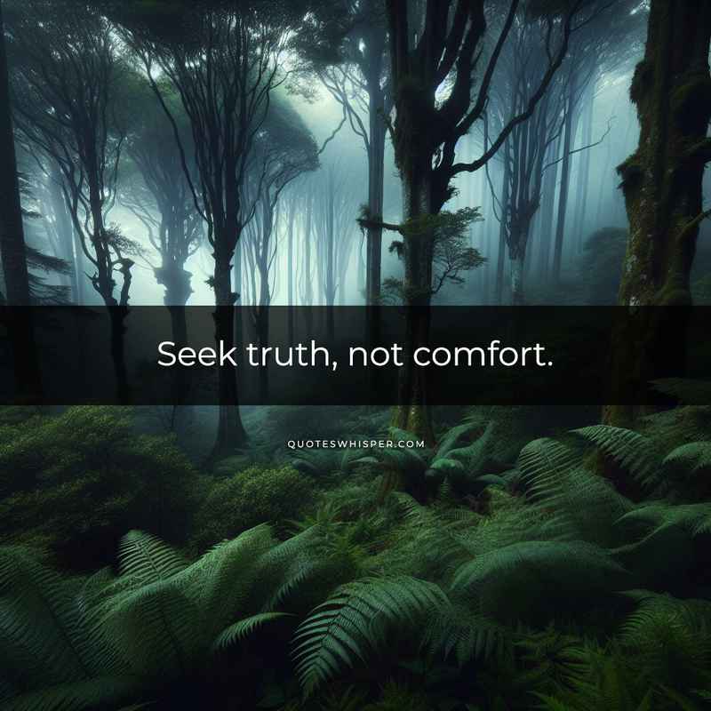 Seek truth, not comfort.
