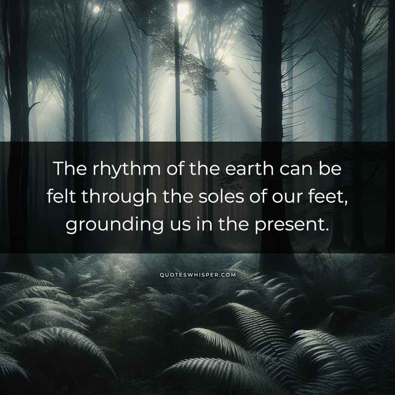 The rhythm of the earth can be felt through the soles of our feet, grounding us in the present.