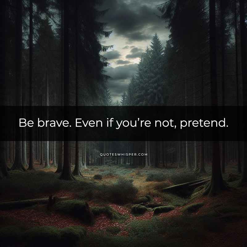 Be brave. Even if you’re not, pretend.