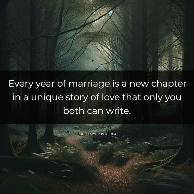 Every year of marriage is a new chapter in a unique story of love that only you both can write.