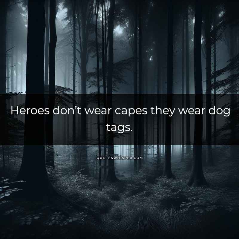 Heroes don’t wear capes they wear dog tags.