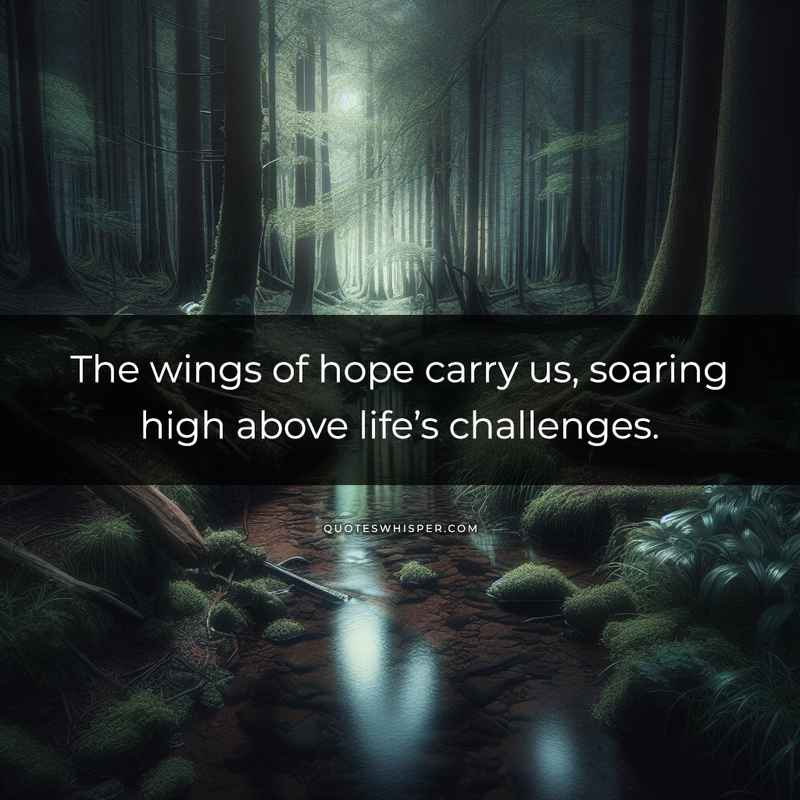 The wings of hope carry us, soaring high above life’s challenges.