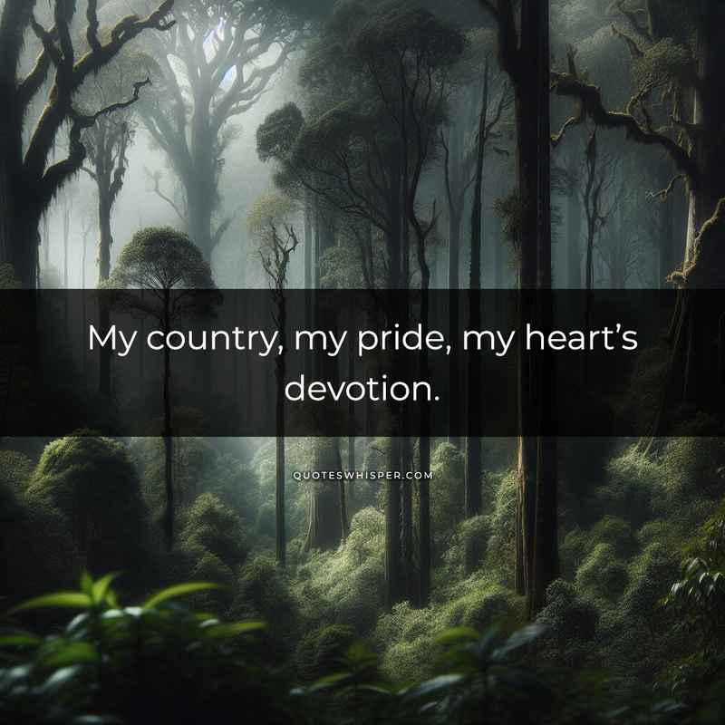 My country, my pride, my heart’s devotion.