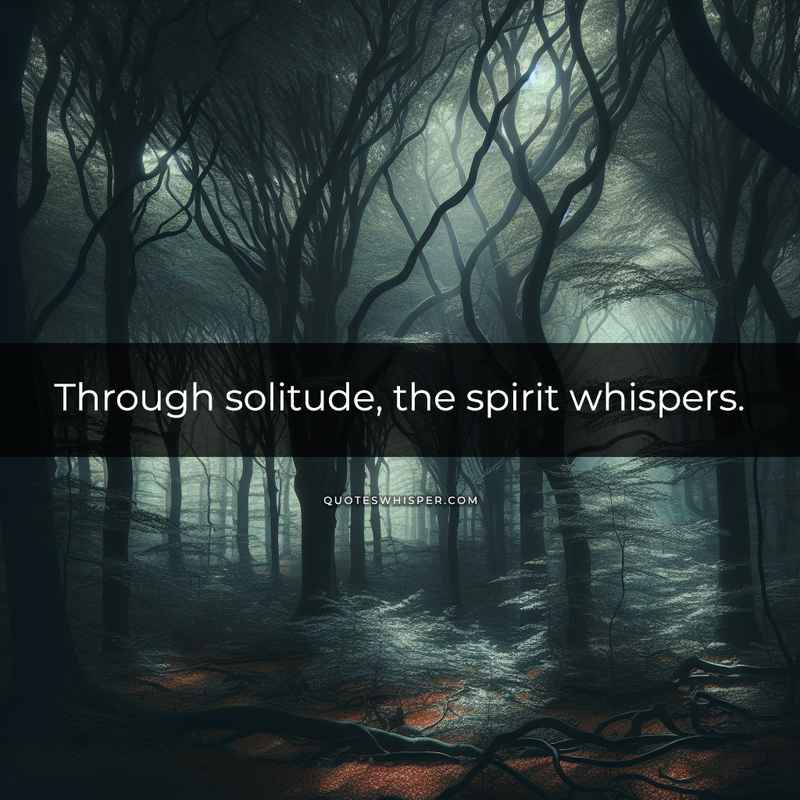 Through solitude, the spirit whispers.