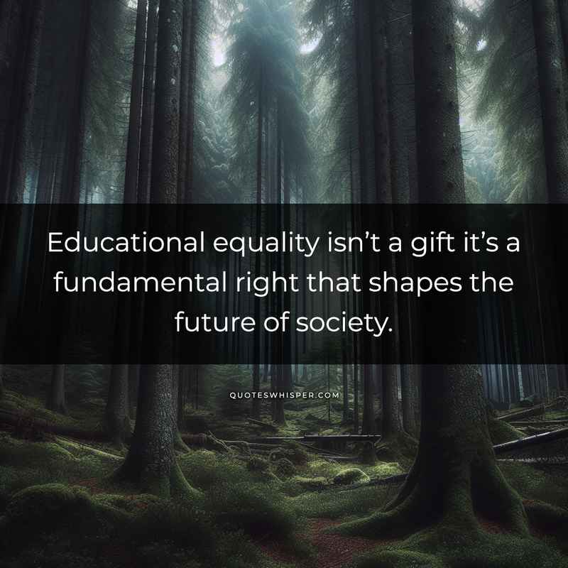 Educational equality isn’t a gift it’s a fundamental right that shapes the future of society.