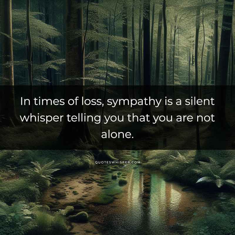 In times of loss, sympathy is a silent whisper telling you that you are not alone.
