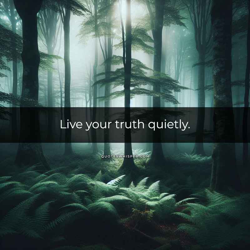 Live your truth quietly.