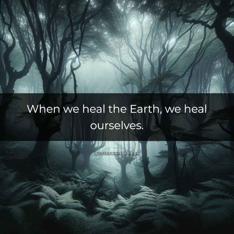 When we heal the Earth, we heal ourselves.