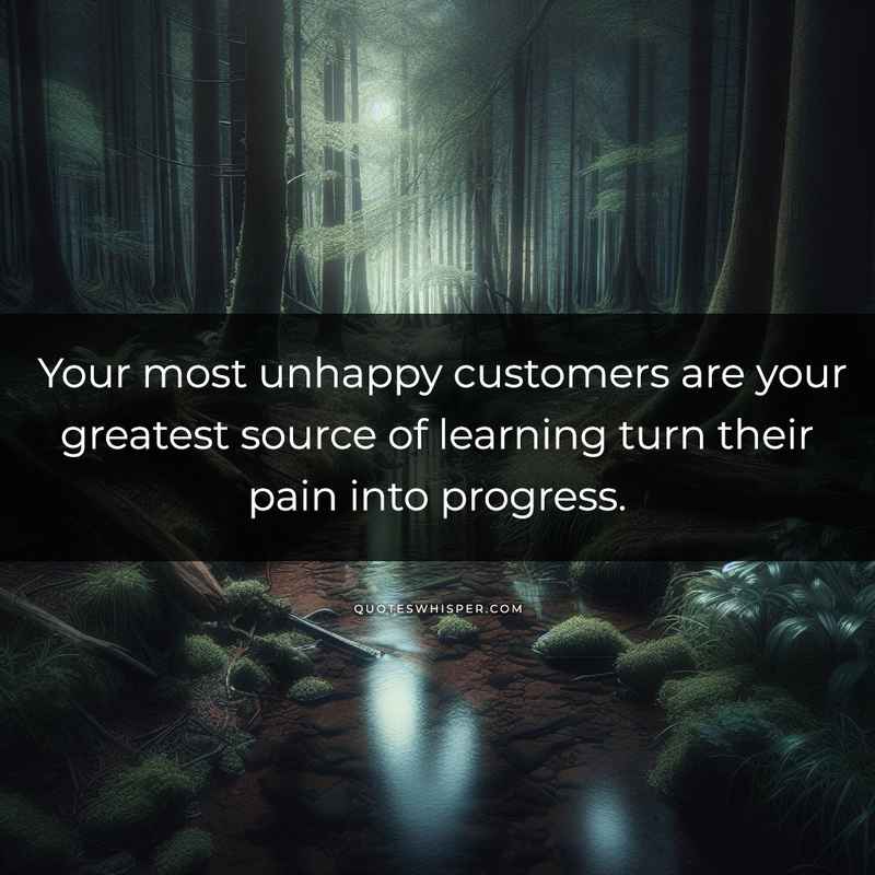 Your most unhappy customers are your greatest source of learning turn their pain into progress.