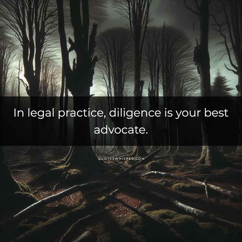 In legal practice, diligence is your best advocate.