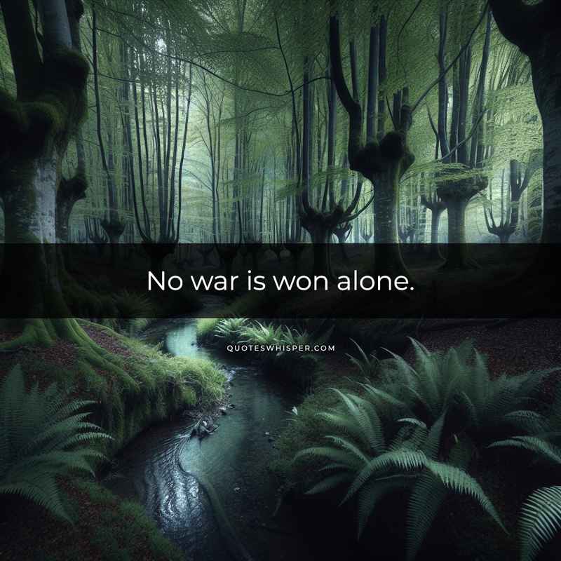 No war is won alone.