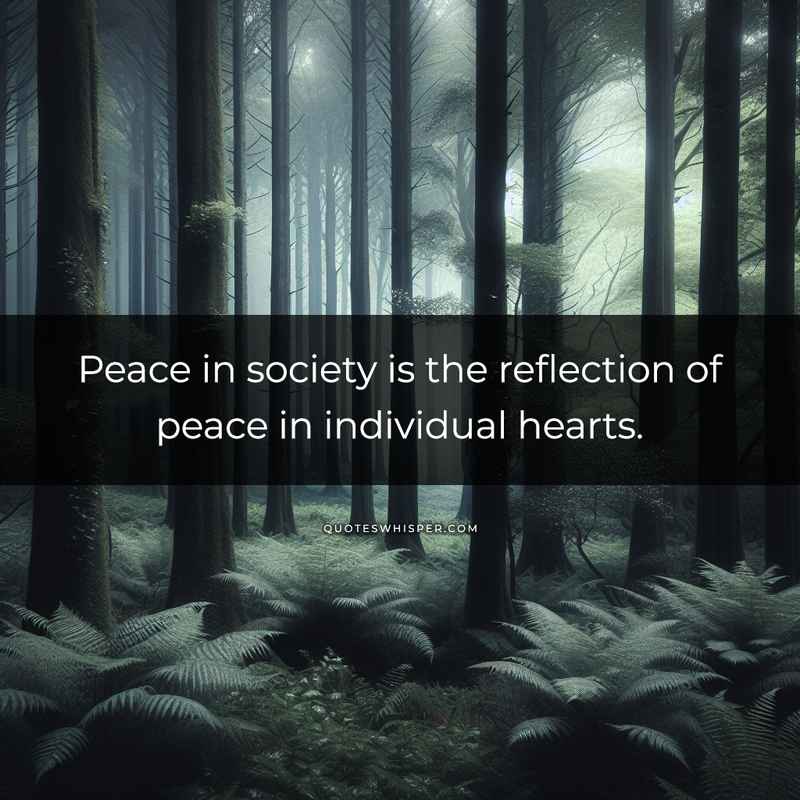 Peace in society is the reflection of peace in individual hearts.
