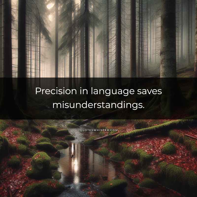 Precision in language saves misunderstandings.