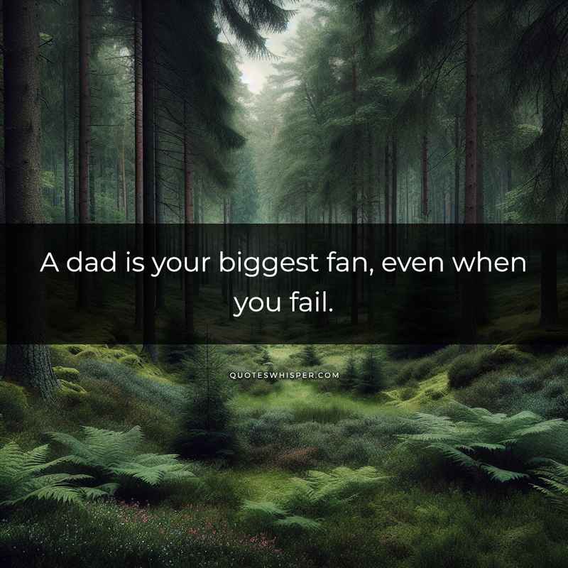 A dad is your biggest fan, even when you fail.