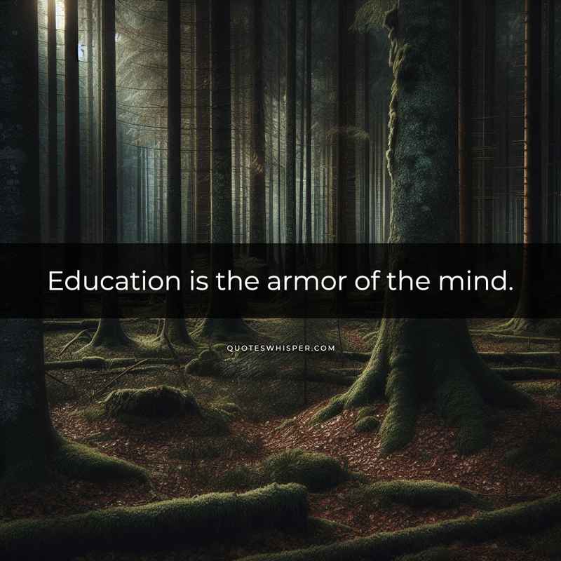 Education is the armor of the mind.