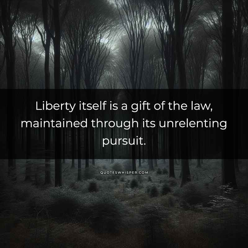 Liberty itself is a gift of the law, maintained through its unrelenting pursuit.