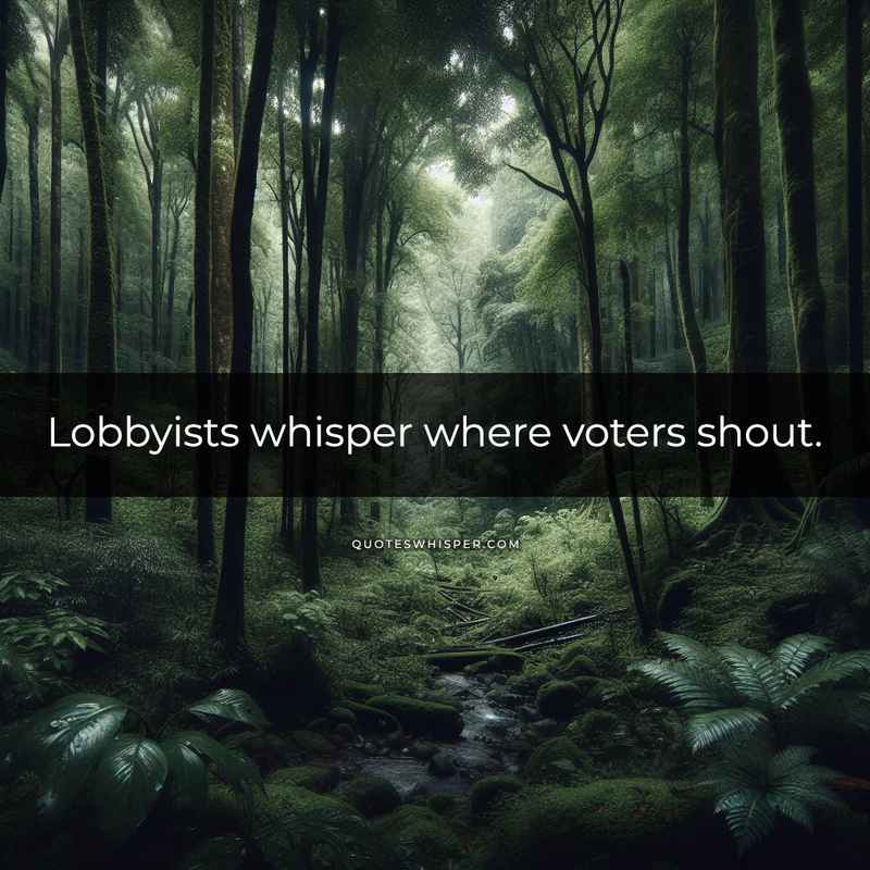 Lobbyists whisper where voters shout.