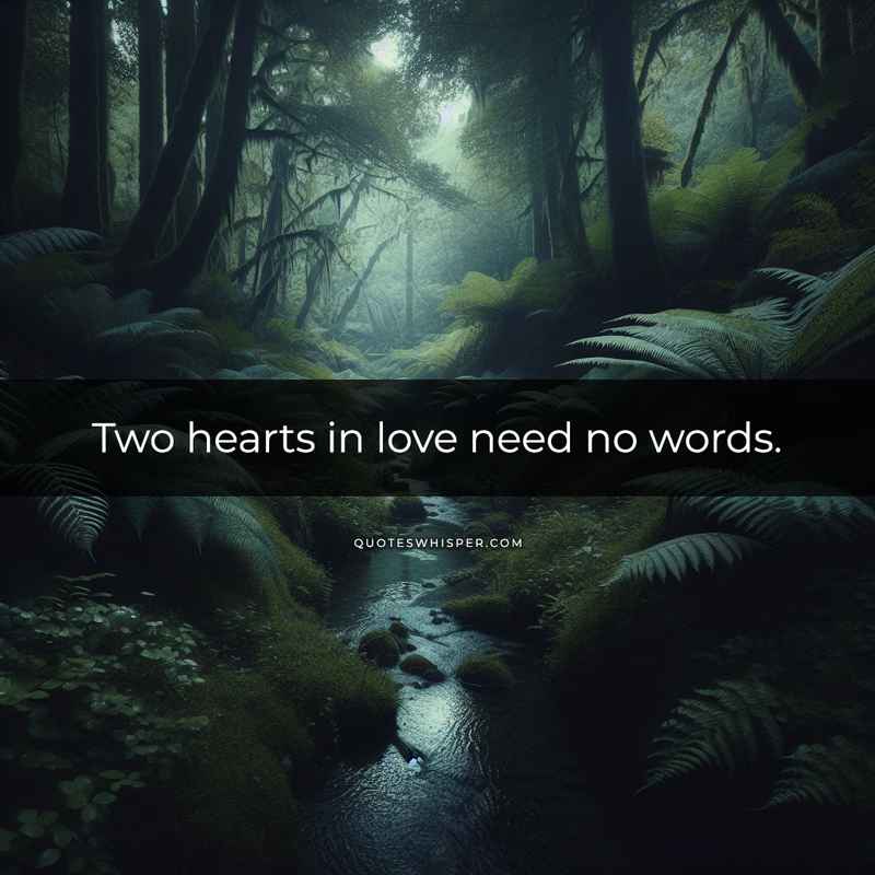 Two hearts in love need no words.