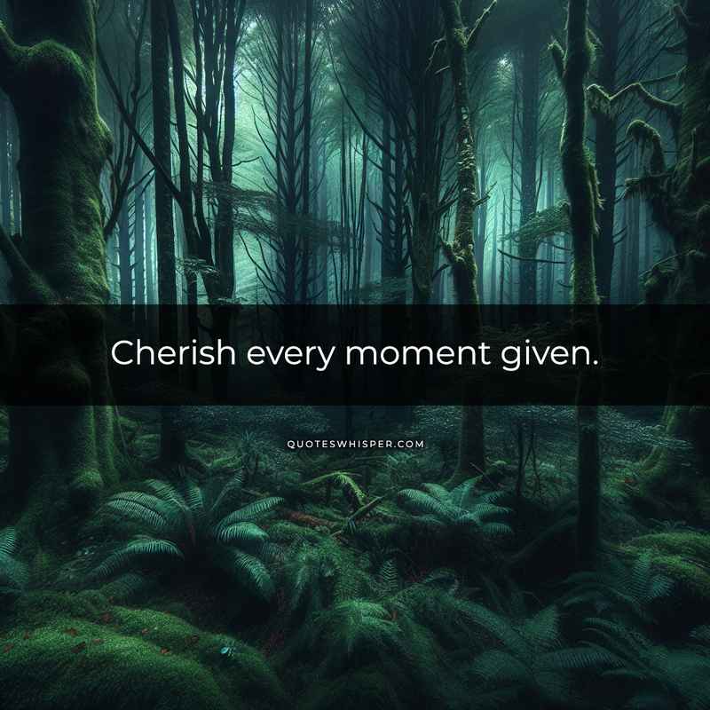 Cherish every moment given.