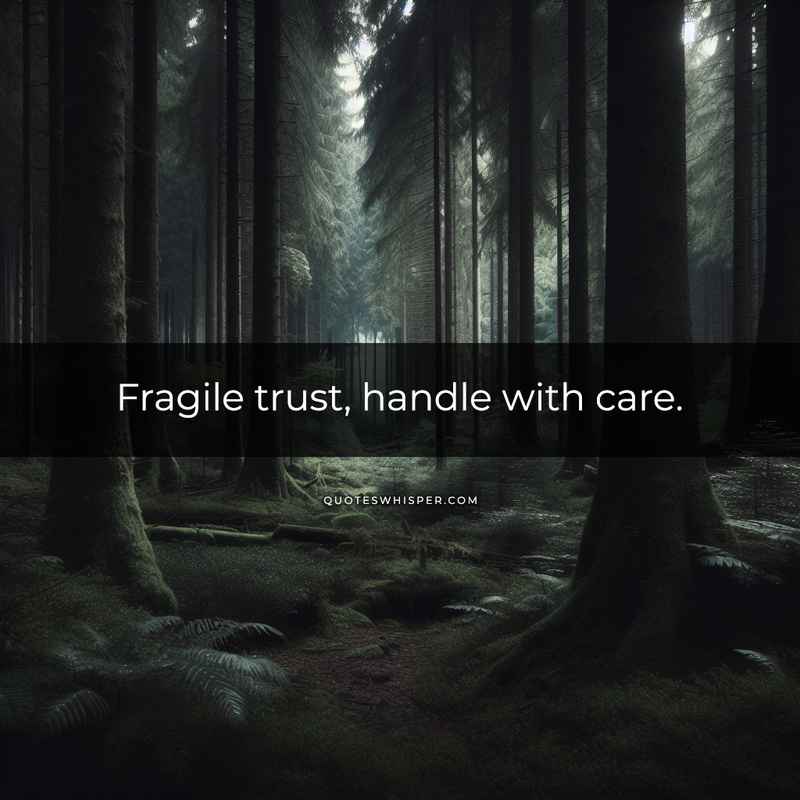 Fragile trust, handle with care.