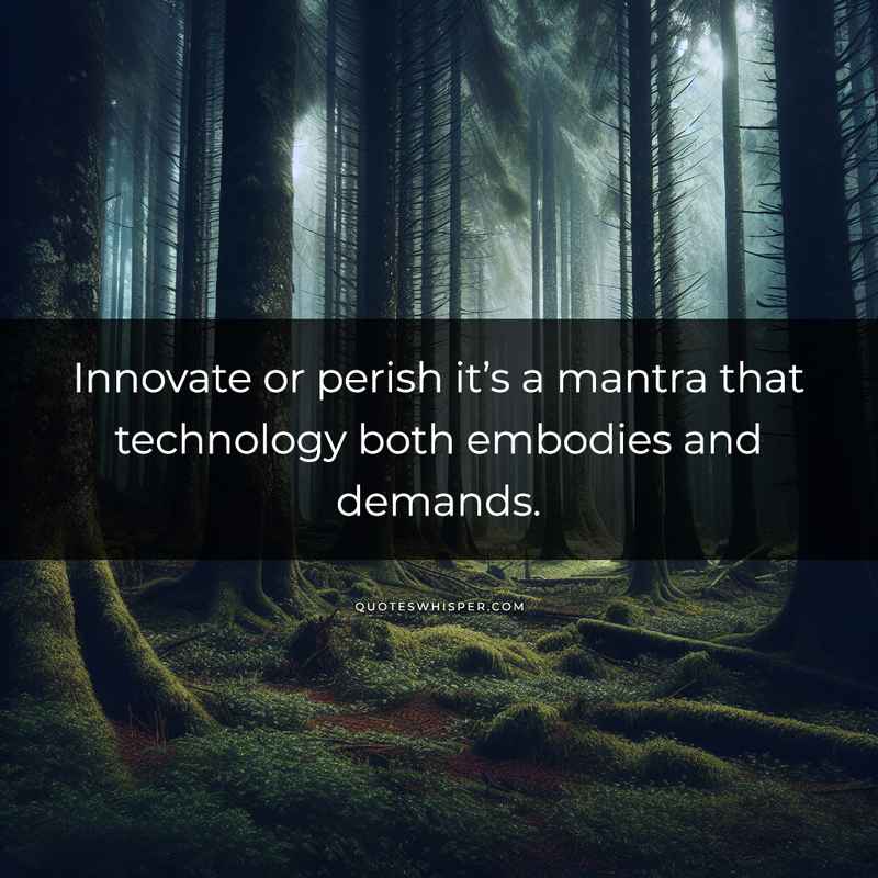Innovate or perish it’s a mantra that technology both embodies and demands.