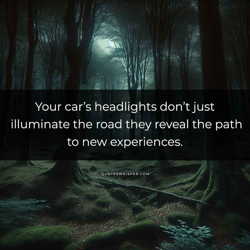 Your car’s headlights don’t just illuminate the road they reveal the path to new experiences.