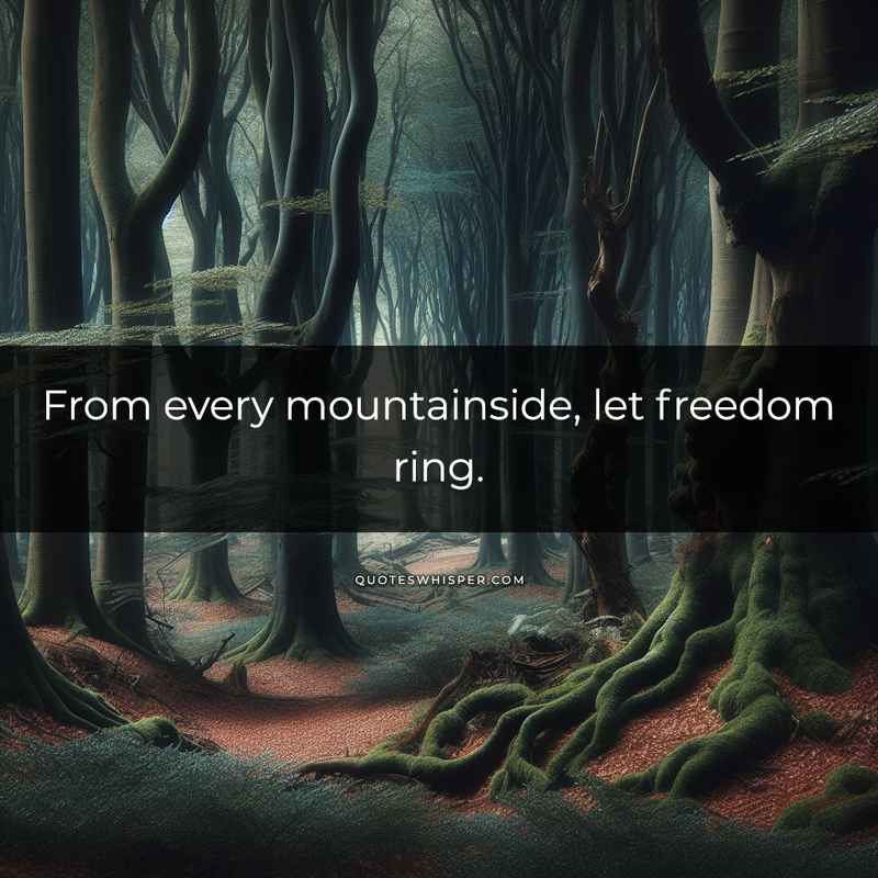From every mountainside, let freedom ring.