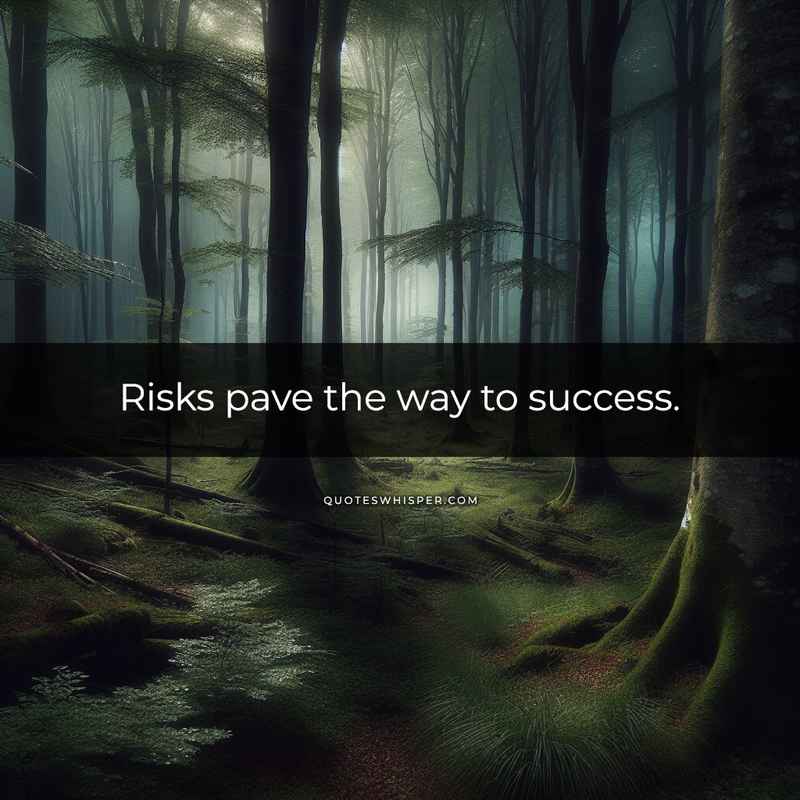 Risks pave the way to success.