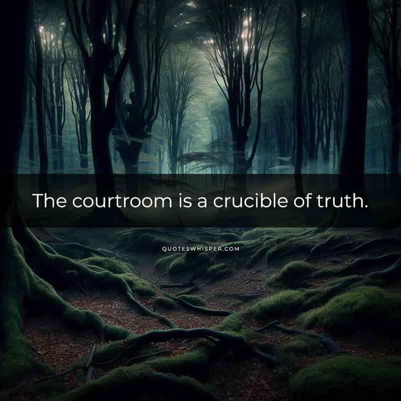 The courtroom is a crucible of truth.
