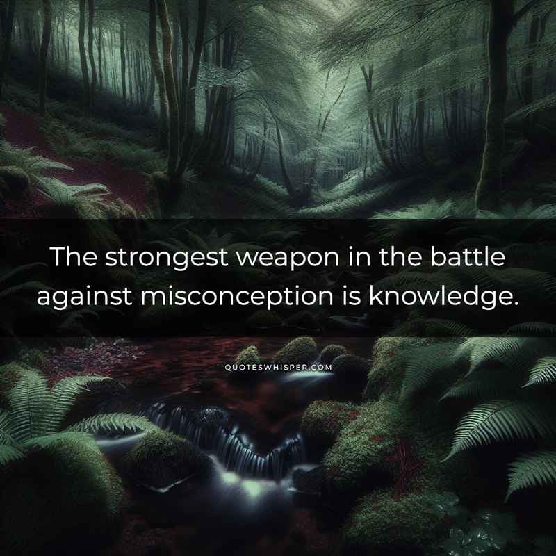 The strongest weapon in the battle against misconception is knowledge.