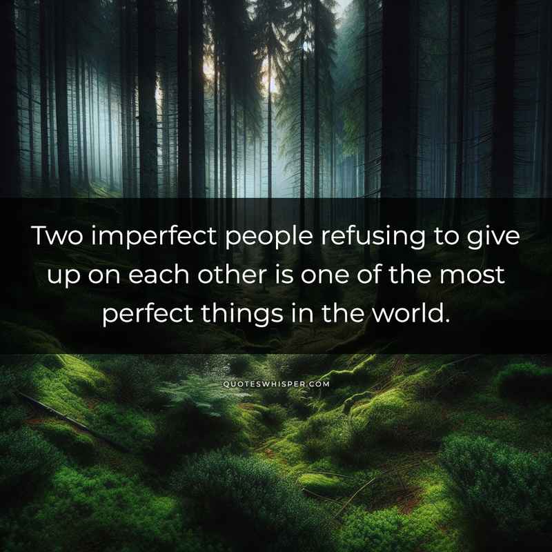 Two imperfect people refusing to give up on each other is one of the most perfect things in the world.