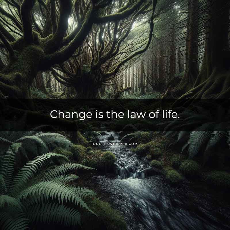 Change is the law of life.