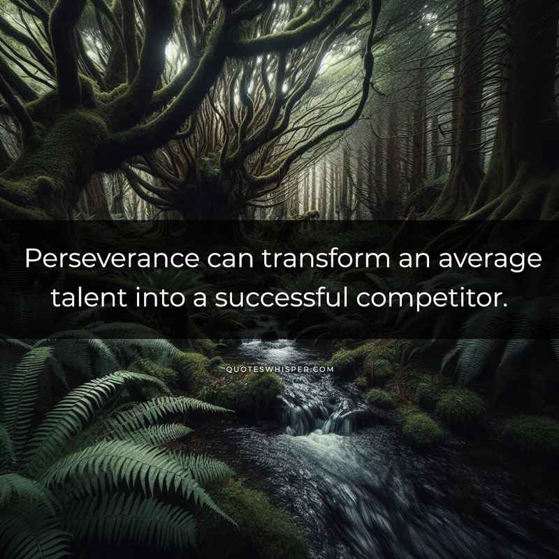 Perseverance can transform an average talent into a successful competitor.