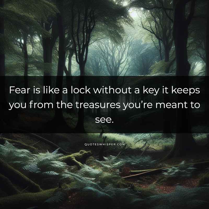 Fear is like a lock without a key it keeps you from the treasures you’re meant to see.